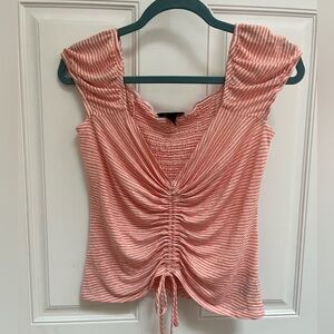 B wear striped tie front crop top size large